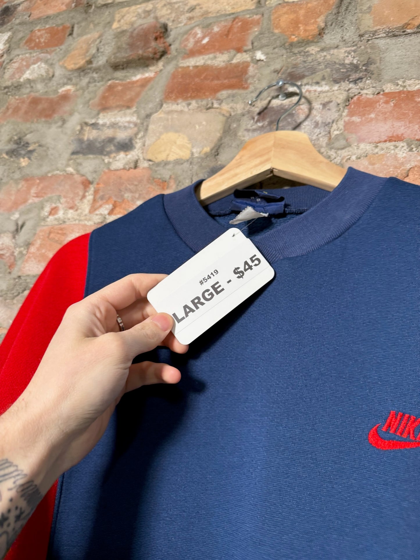 80s Nike Multi-Colour Pullover Sweater Sz L