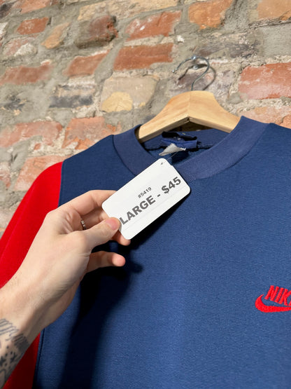 80s Nike Multi-Colour Pullover Sweater Sz L