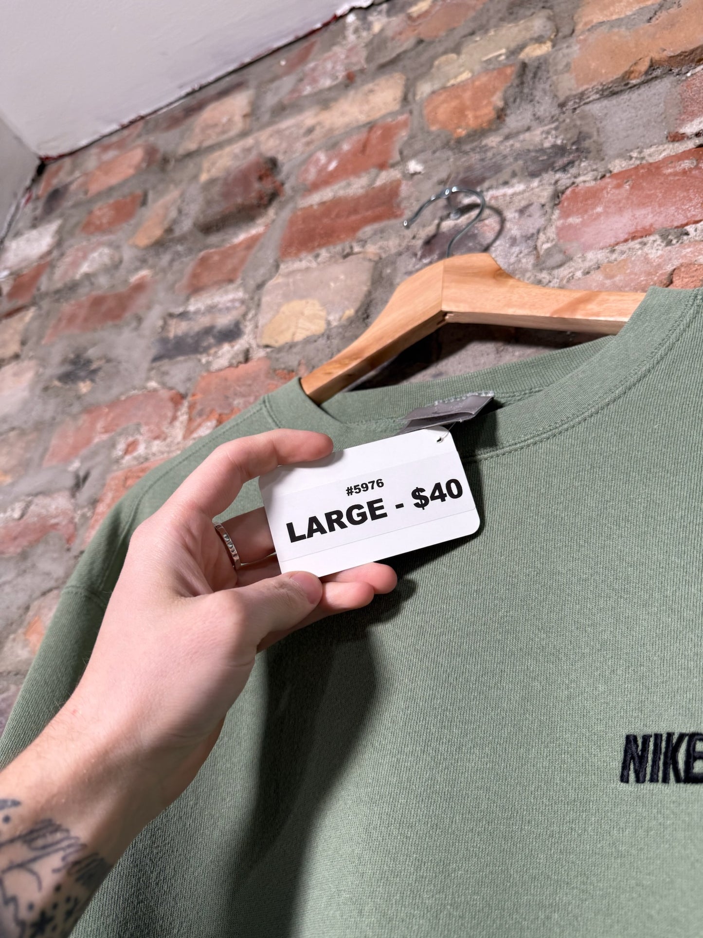 00s Nike Sage Green Crewneck Sz L