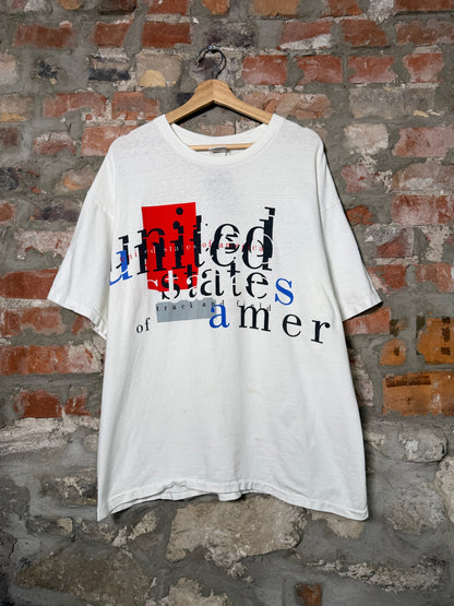 90s Nike USA Track White Tee Sz XL