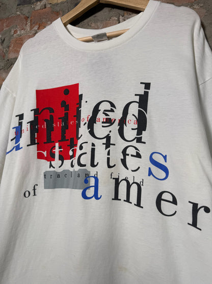 90s Nike USA Track White Tee Sz XL