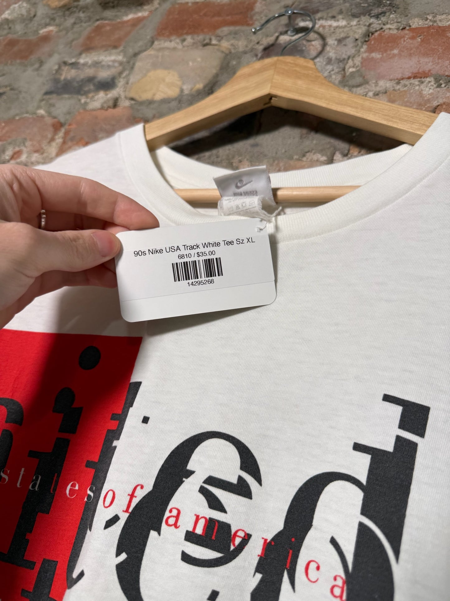 90s Nike USA Track White Tee Sz XL