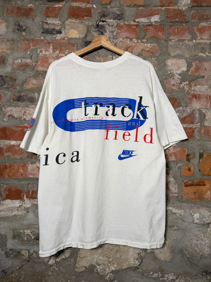 90s Nike USA Track White Tee Sz XL