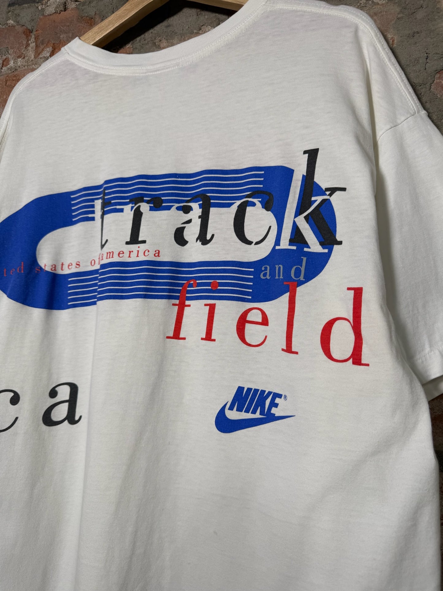 90s Nike USA Track White Tee Sz XL