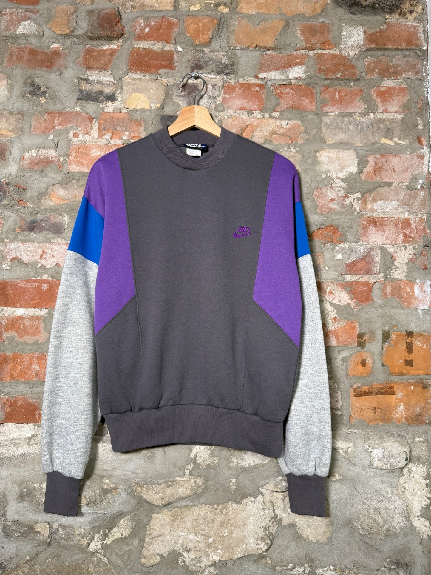 80s Nike Grey/Purple Pullover Sweater Sz M
