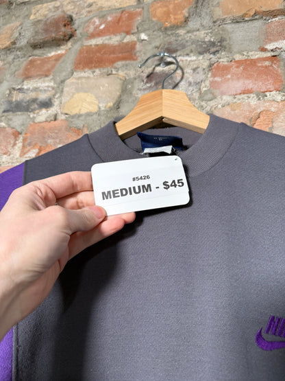 80s Nike Grey/Purple Pullover Sweater Sz M