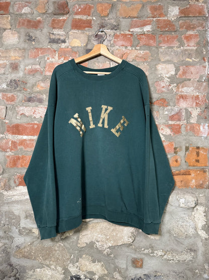 90s Nike Arc Spellout Crewnweck Green Sz XXL