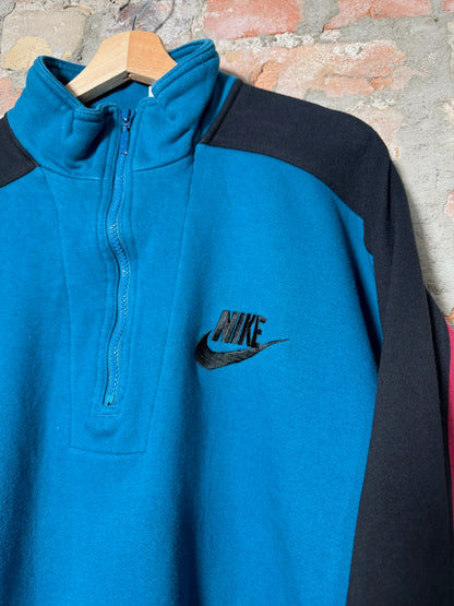90s Nike Blue Quarter Zip Sz XL