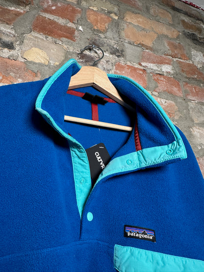 90s Patagonia Synchilla Button Up Fleece Blue Sz M