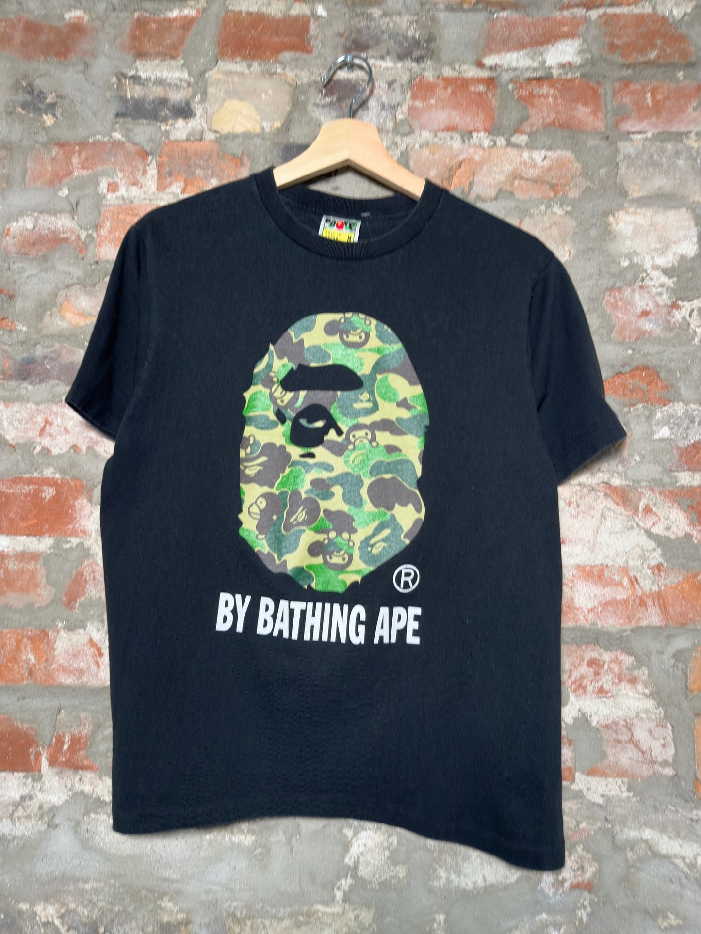 Bape Green Camo Ape Tee Black Sz M