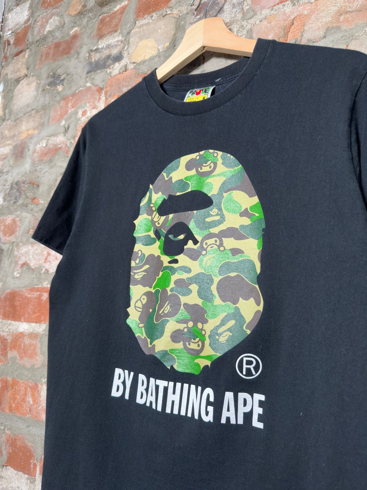 Bape Green Camo Ape Tee Black Sz M