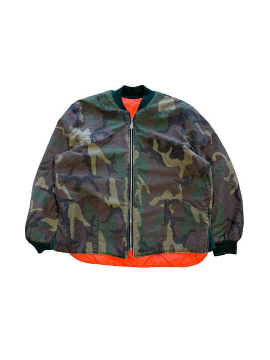 (XL) 00s Camouflage Bomber Jacket