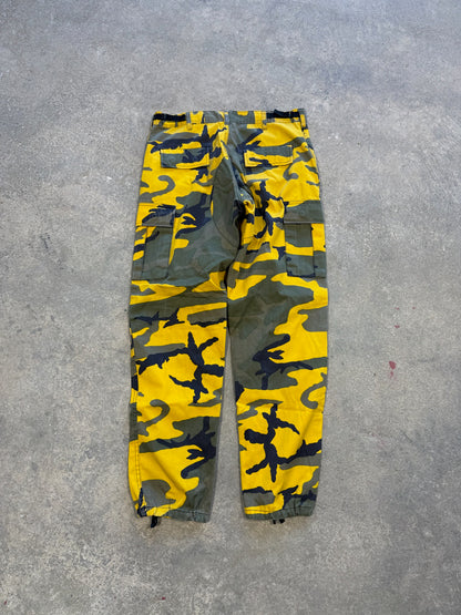 (M) 00s Backbone Yellow Adjustable Camo Pants