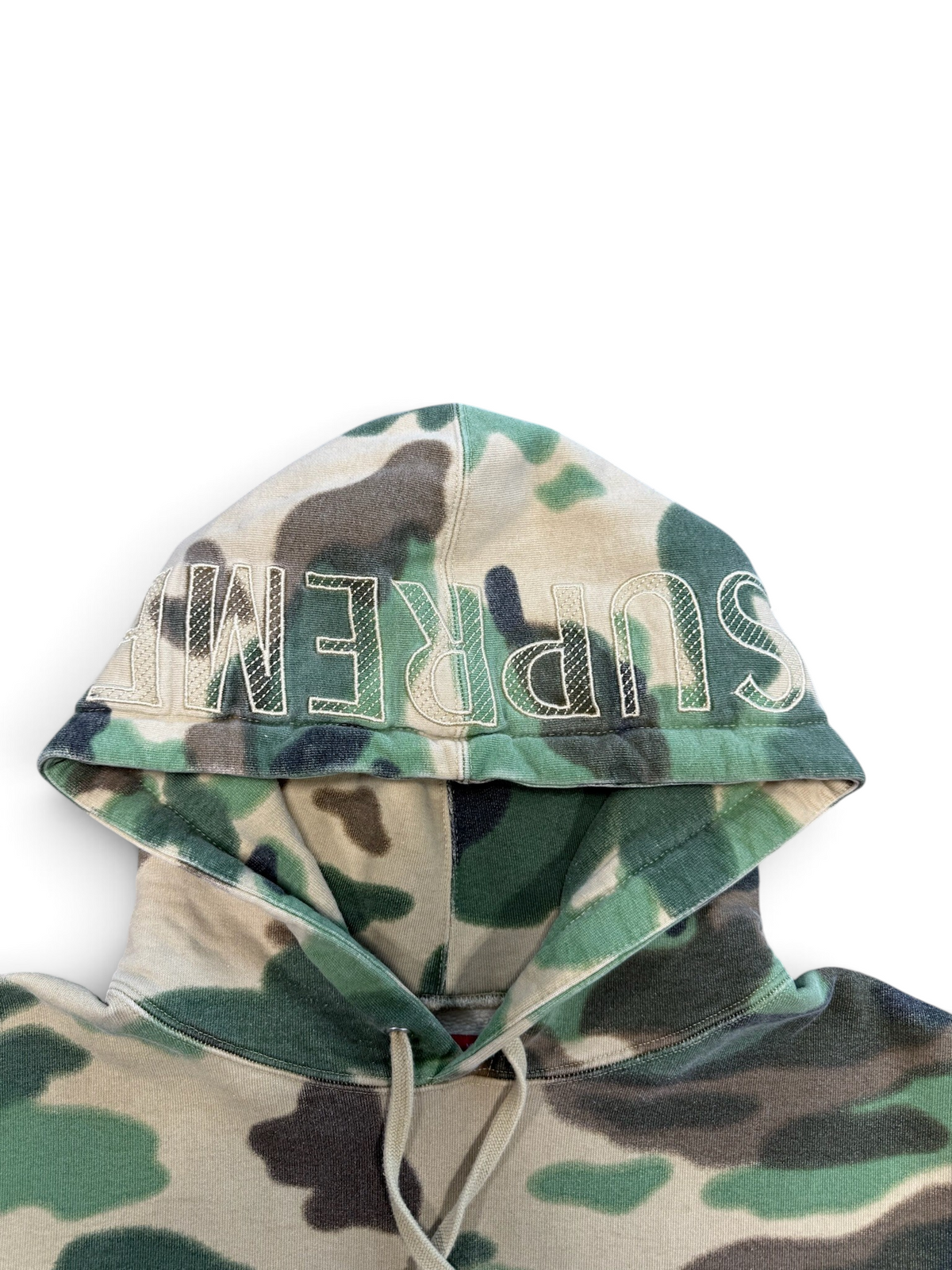 (M) Supreme Hood Logo Camo Sweatshirt