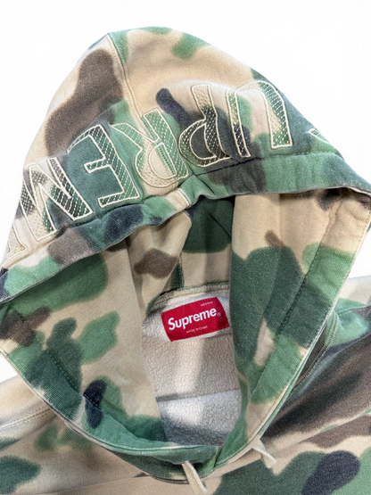 (M) Supreme Hood Logo Camo Sweatshirt