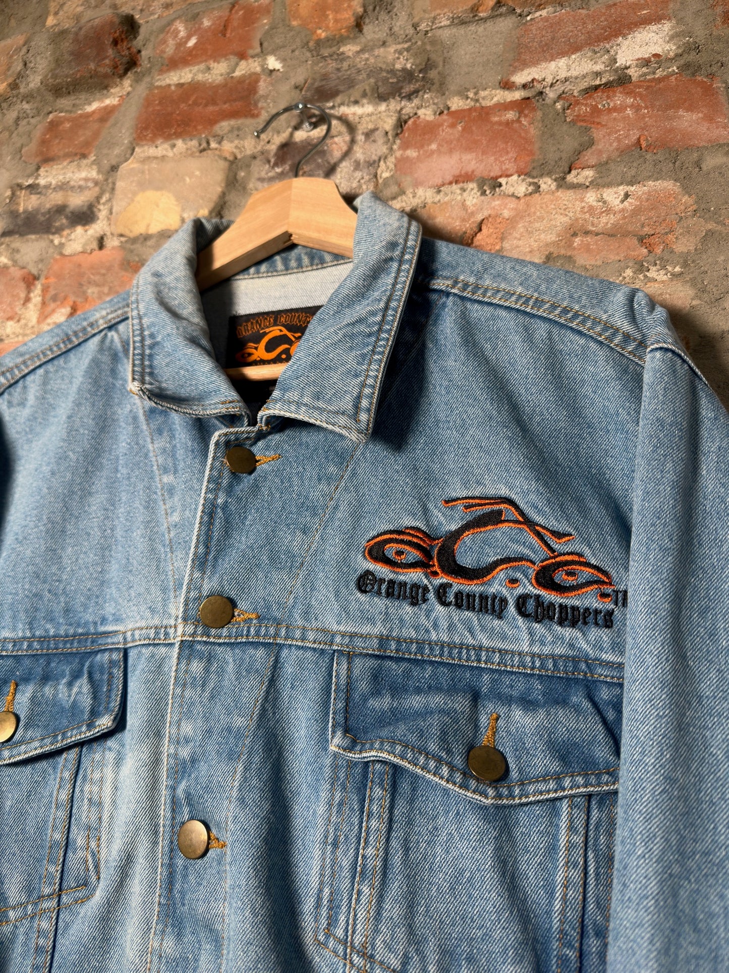 Y2K Orange County Choppers Denim Jacket Sz L