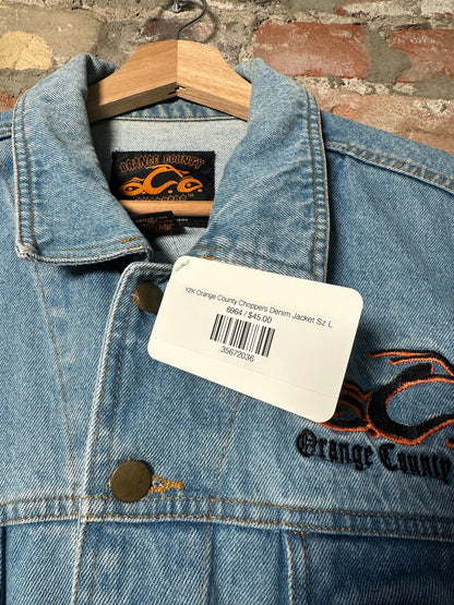 Y2K Orange County Choppers Denim Jacket Sz L