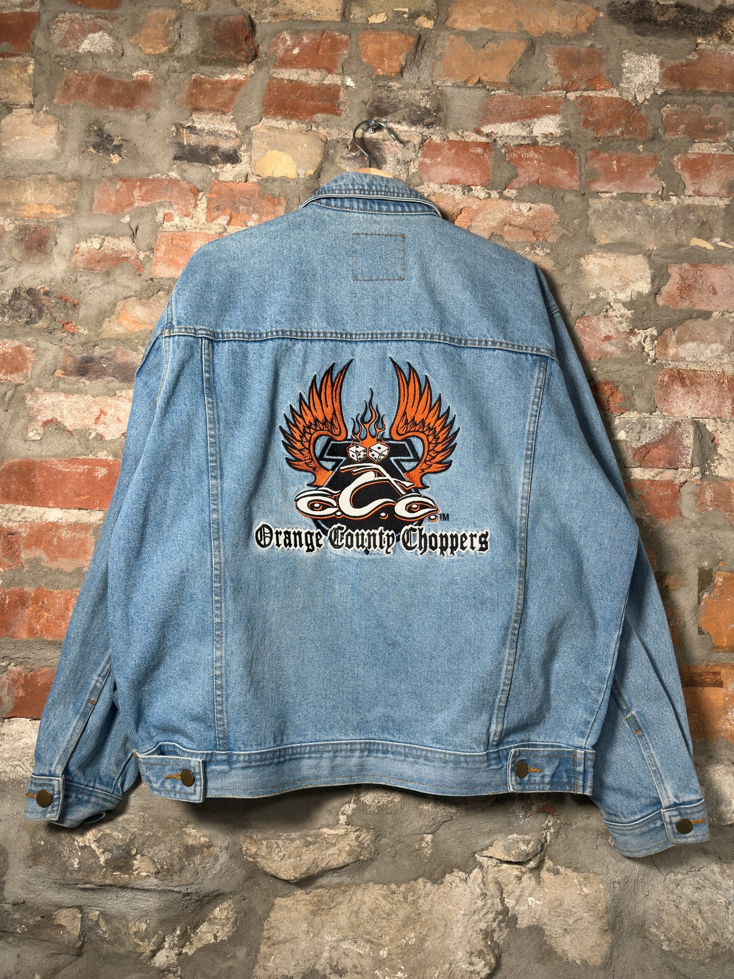 Y2K Orange County Choppers Denim Jacket Sz L