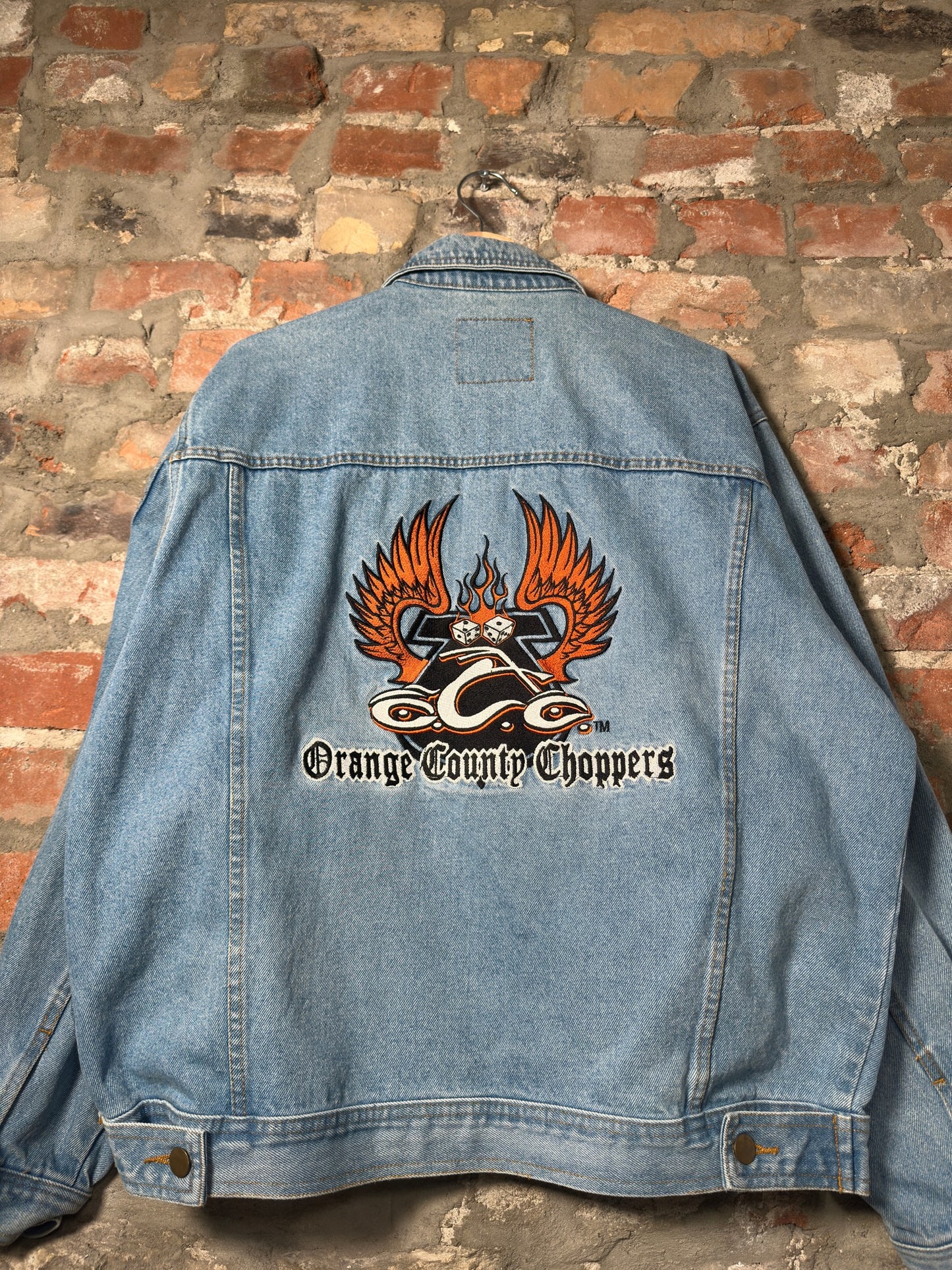 Y2K Orange County Choppers Denim Jacket Sz L