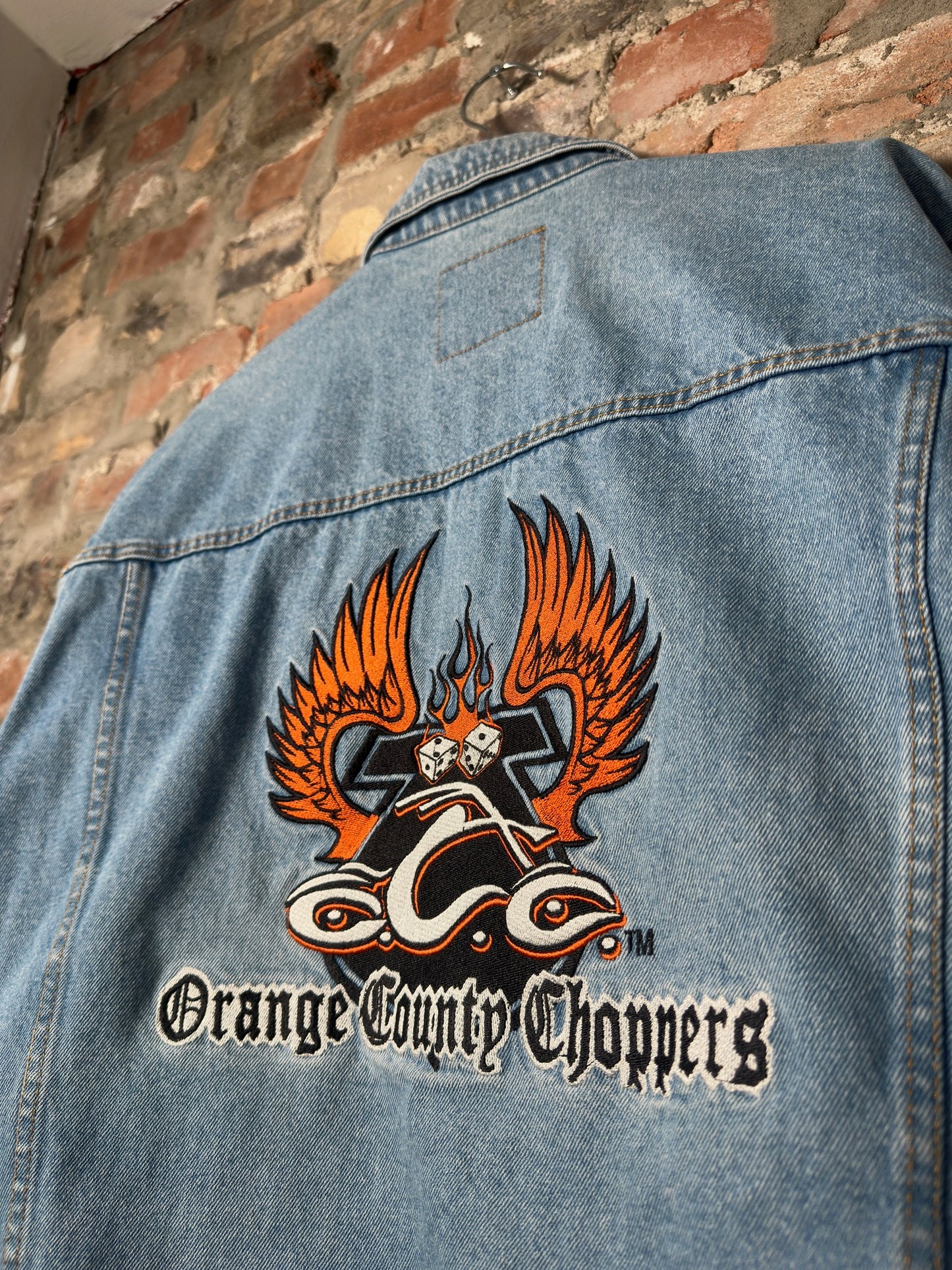 Y2K Orange County Choppers Denim Jacket Sz L
