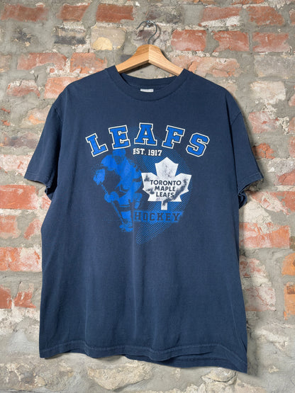 00s Toronto Maple Leafs Tee Navy Sz L