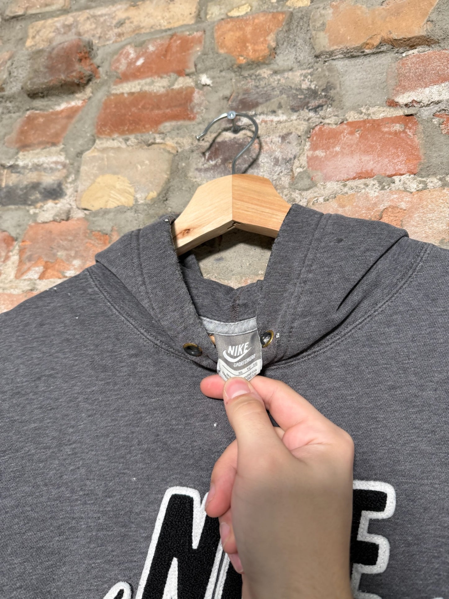 (XL) 00s Nike Distressed Grey Hoodie