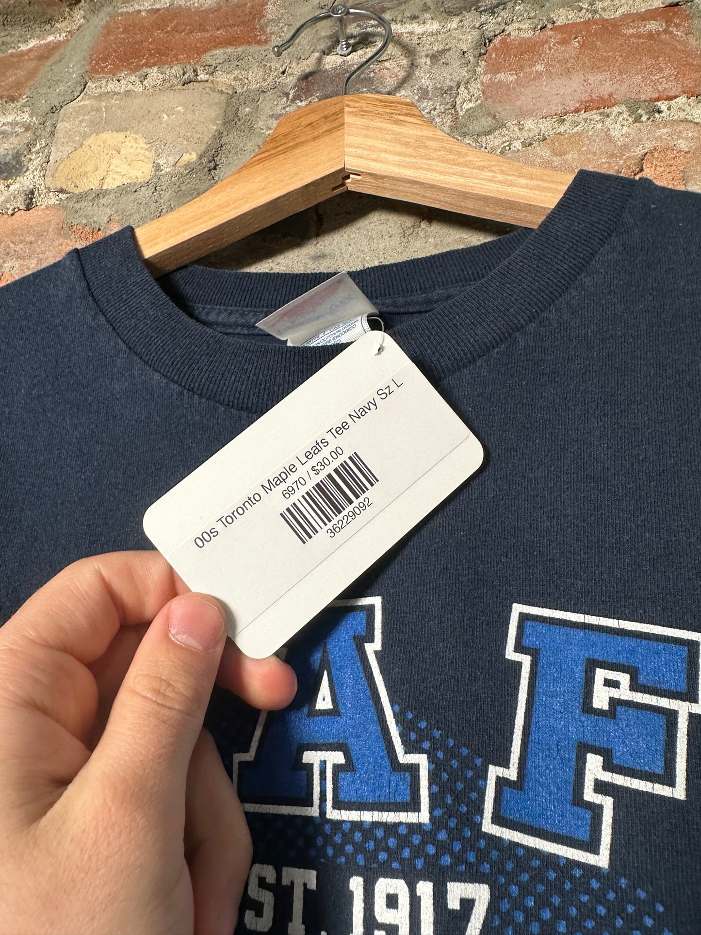 00s Toronto Maple Leafs Tee Navy Sz L