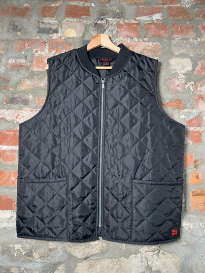 Vtg Tough Duck Vest Black Sz L