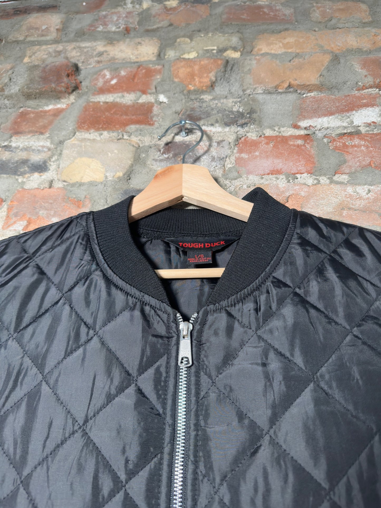 Vtg Tough Duck Vest Black Sz L