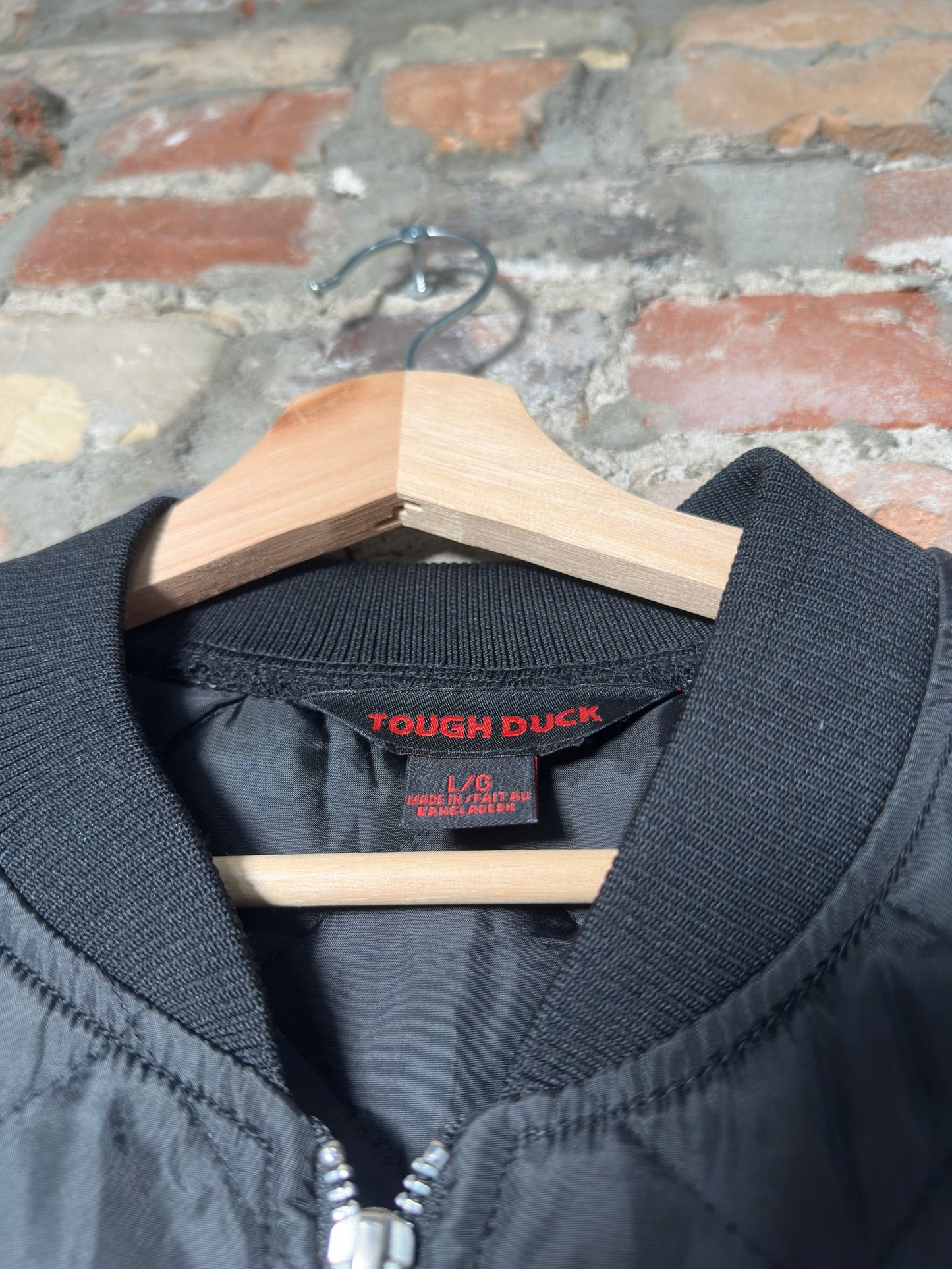 Vtg Tough Duck Vest Black Sz L