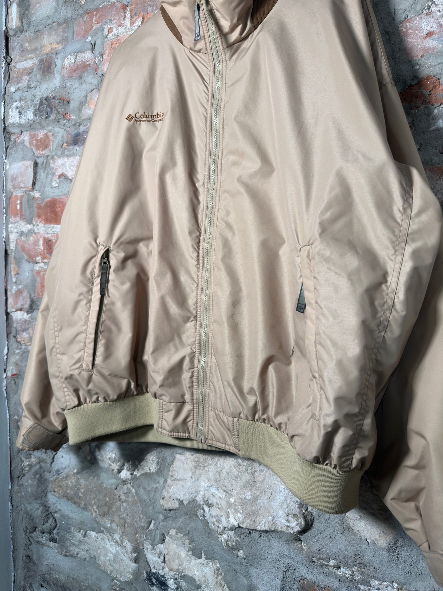 Vtg Columbia Zip-Up Jacket Beige Sz XXL