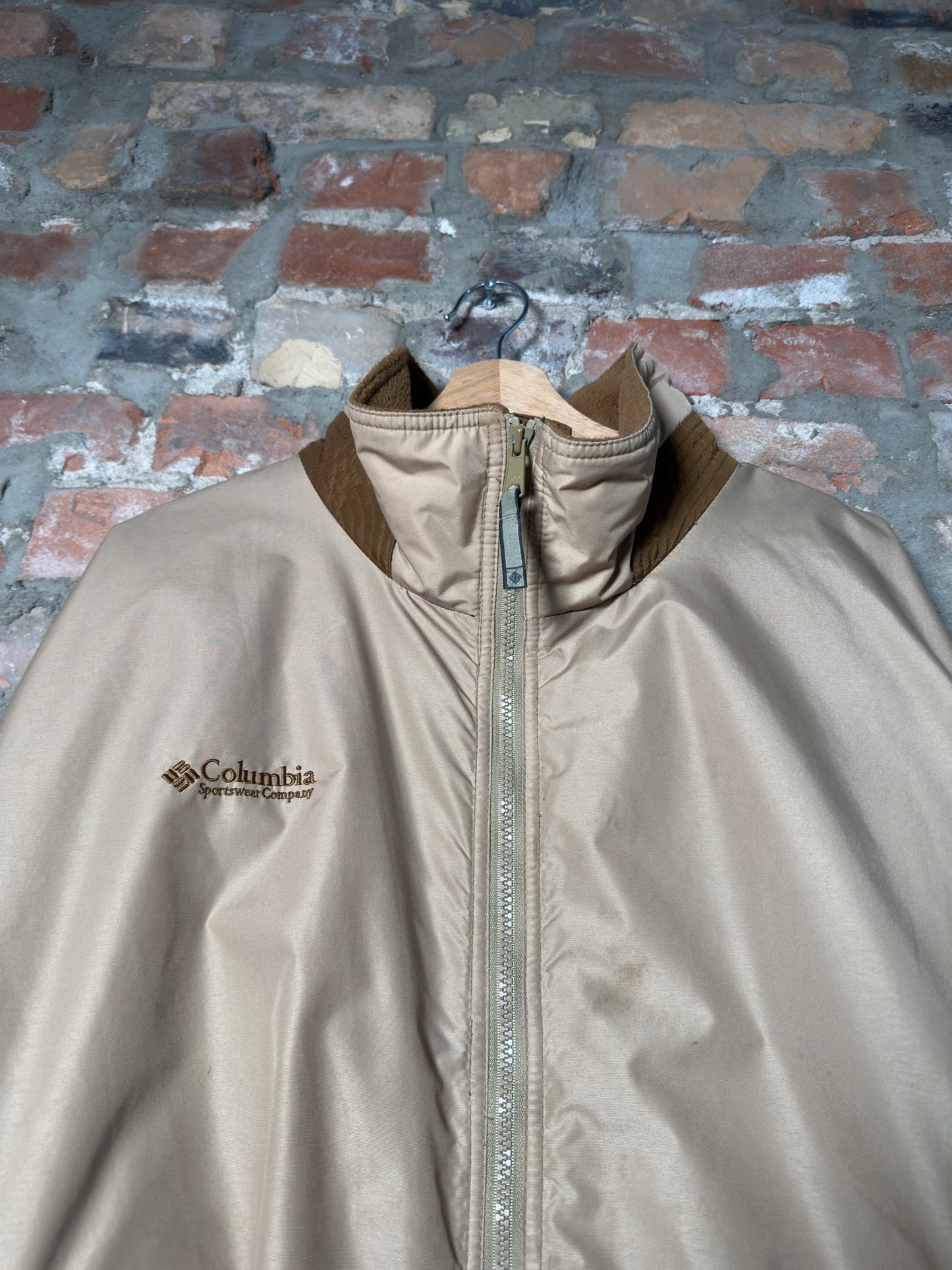 Vtg Columbia Zip-Up Jacket Beige Sz XXL