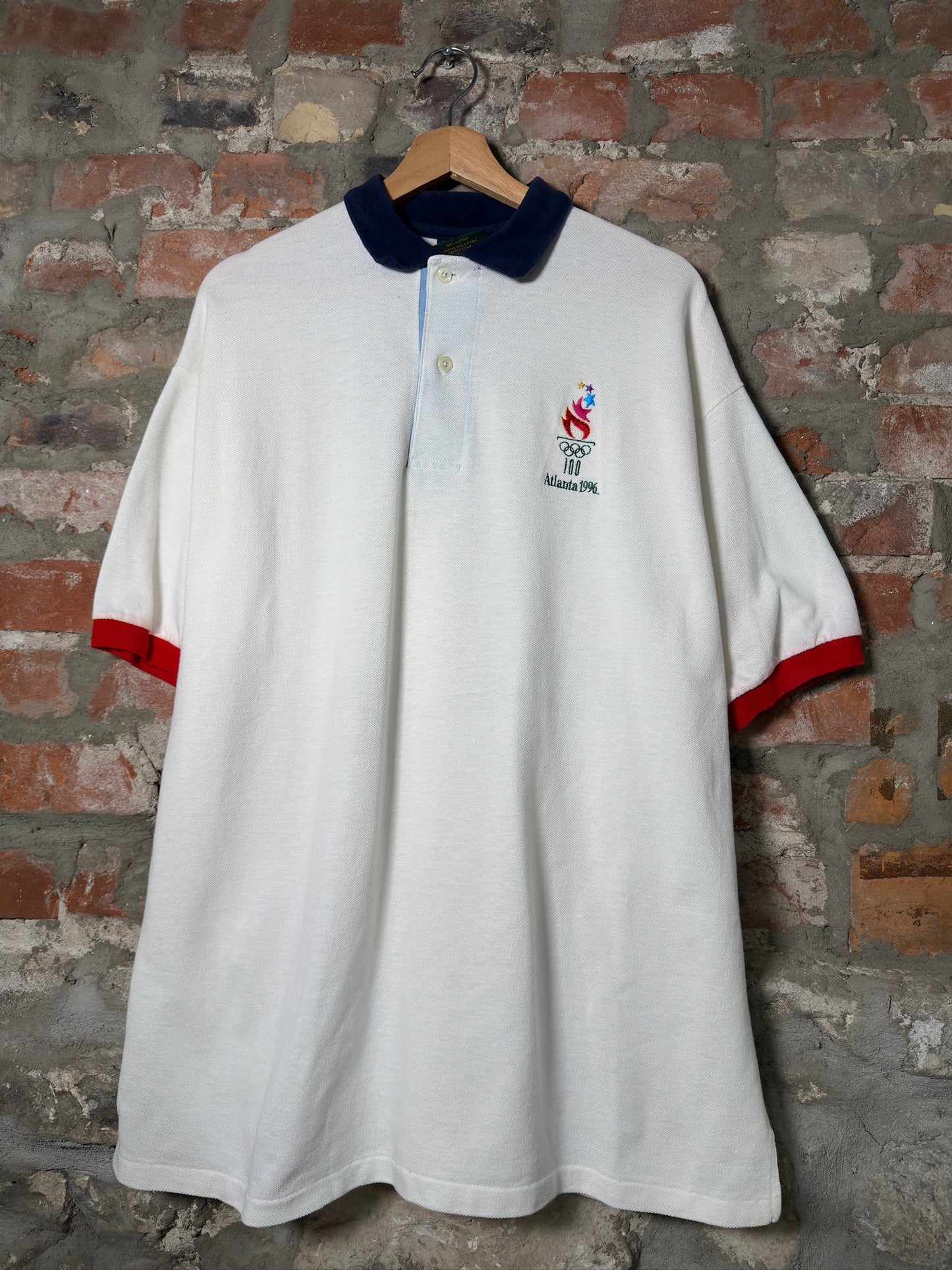 96" Atlanta USA Olympics Polo Shirt White Sz L