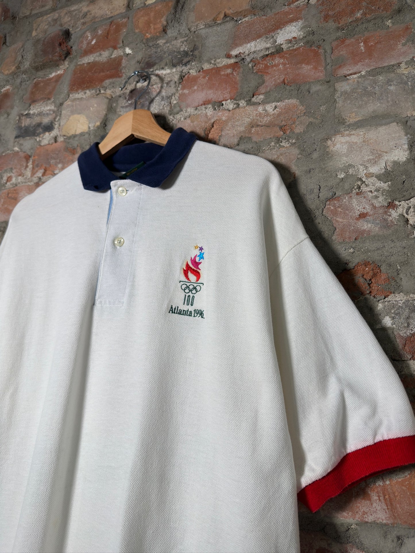 96" Atlanta USA Olympics Polo Shirt White Sz L