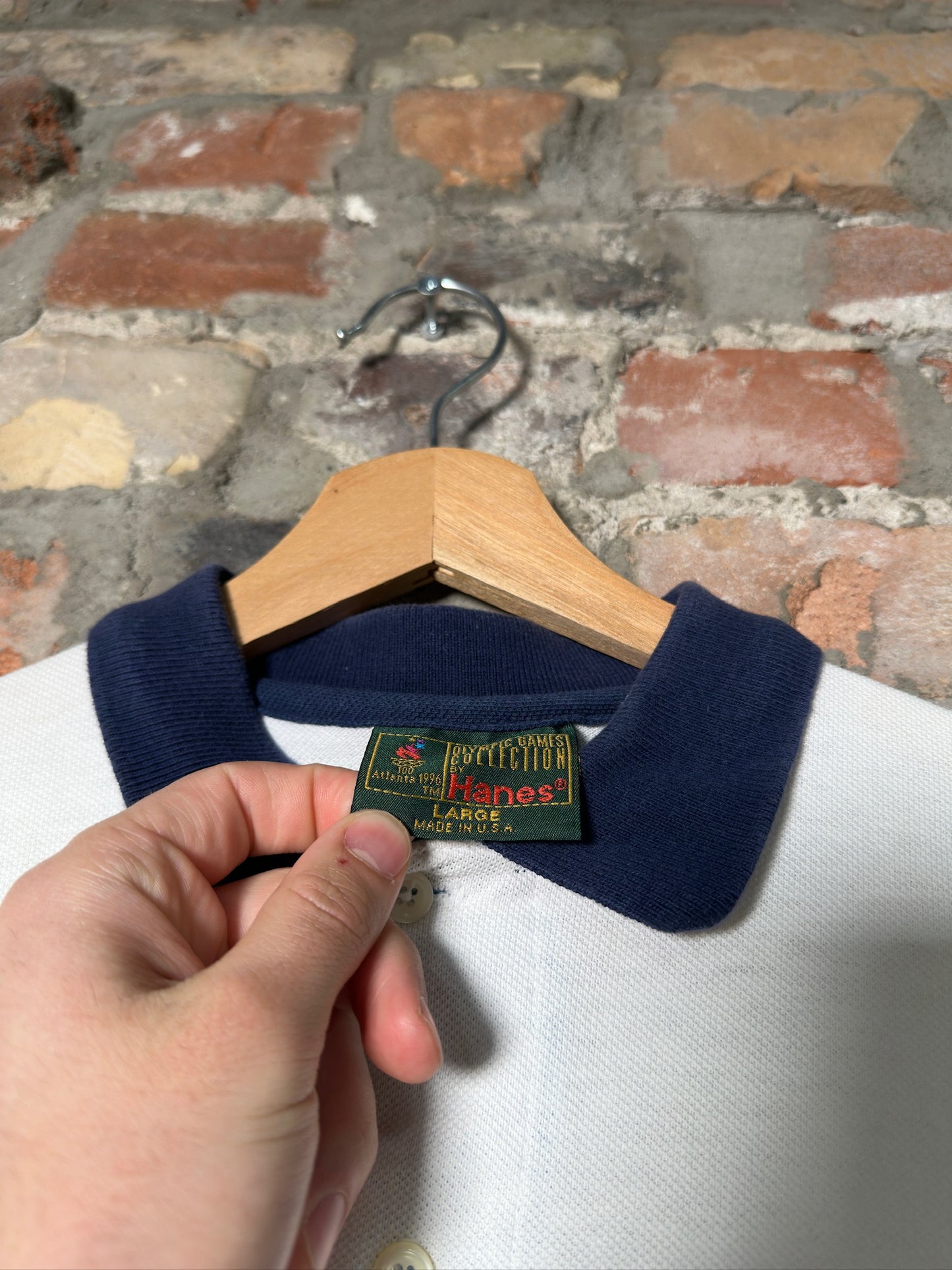 96" Atlanta USA Olympics Polo Shirt White Sz L