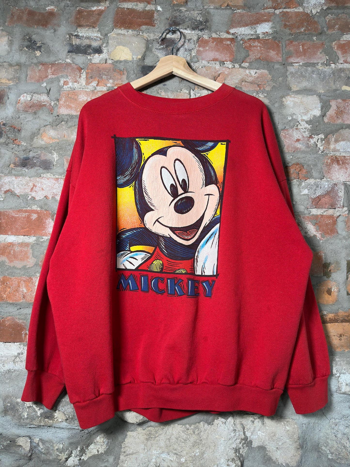 90s Mickey Mouse Red Crewneck Sz XXL