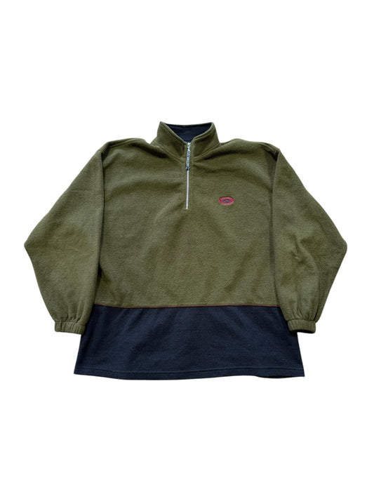 (XL) Vtg Ocean Pacific Fleece Quarter Zip Olive
