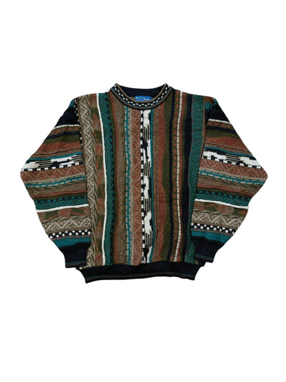 Vtg A Gold & Sona 3D Style Knit Sweater Sz L