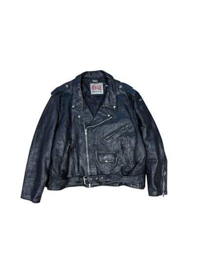 Vtg New Age Bikers Wear Leather Jacket Sz XL