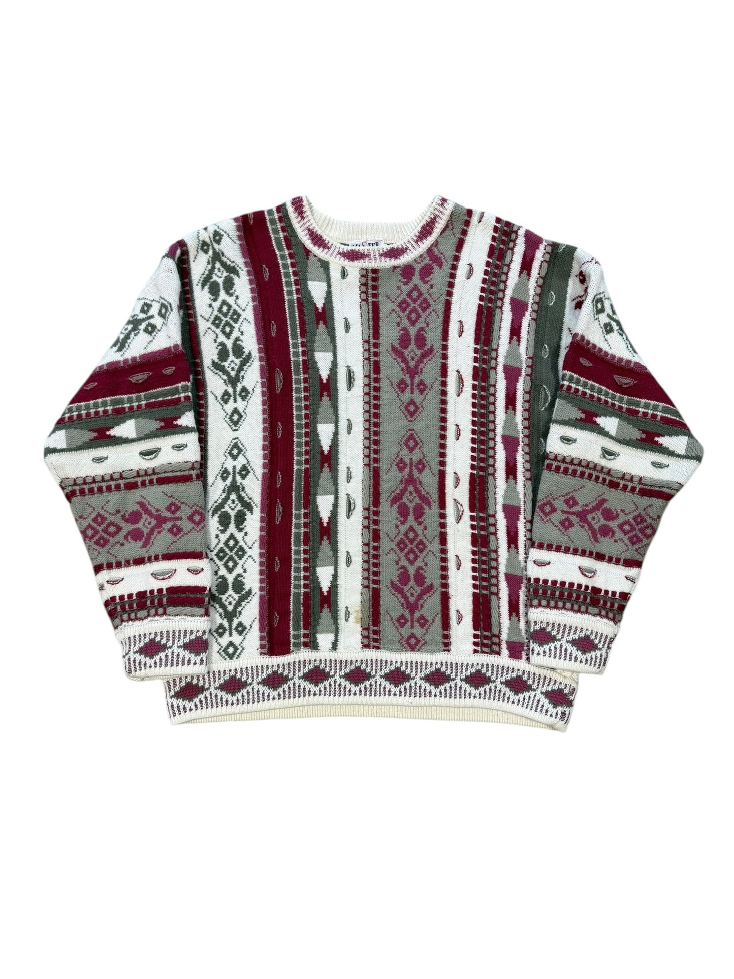 Vtg Mister Leonard 3D Style Knit Sweater Sz L