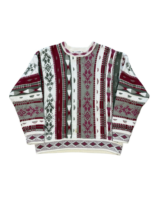 Vtg Mister Leonard 3D Style Knit Sweater Sz L