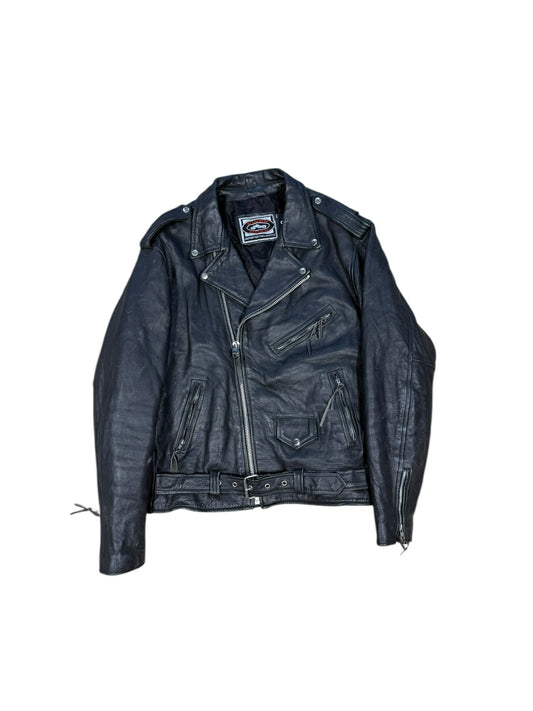 Vtg River Road Leather Biker Jacket Sz XXL