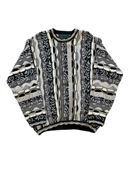 Vtg Tundra 3D Knit Style Sweater Sz L
