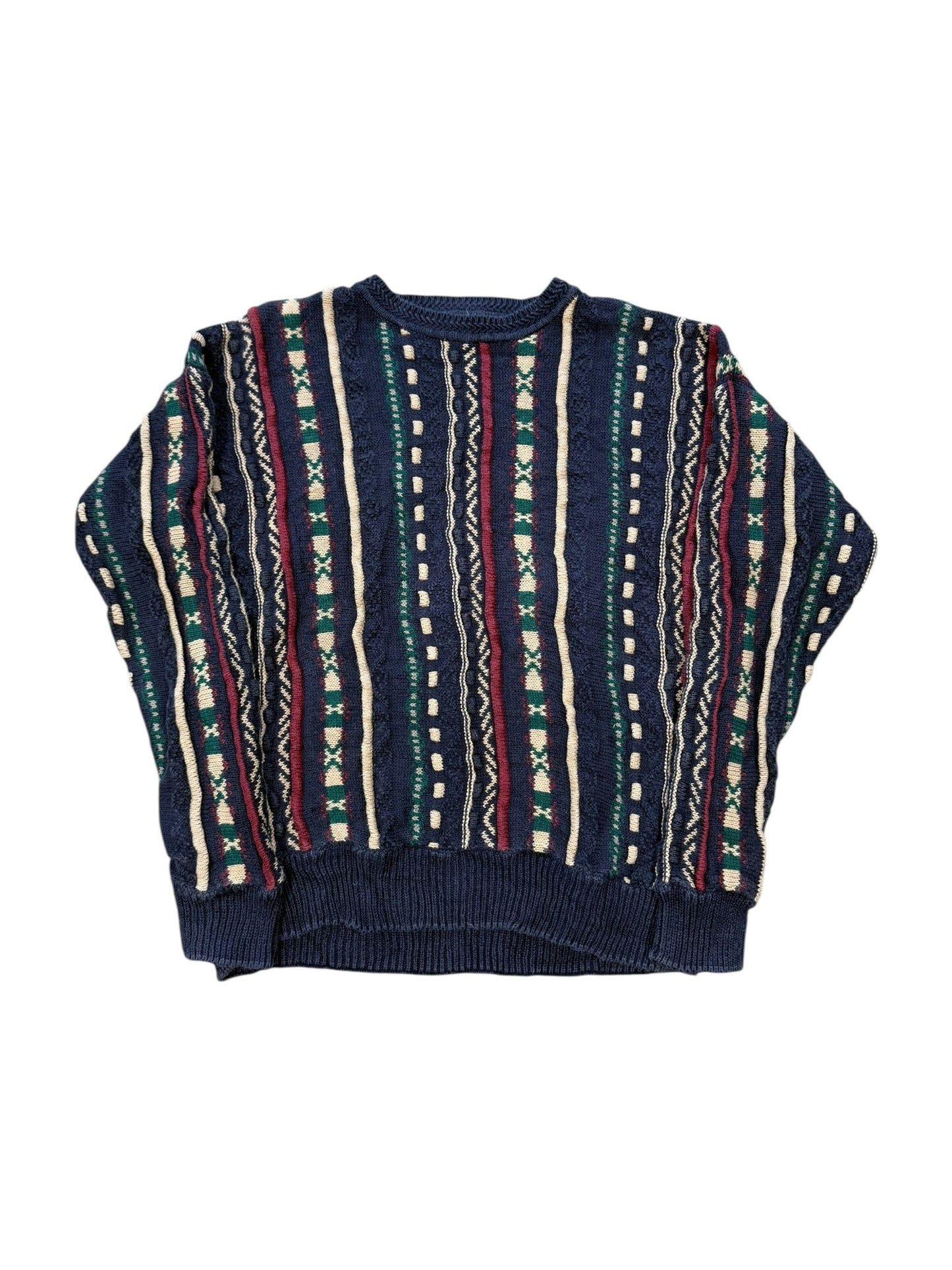 Vtg Stone Haven 3D Style Knit Sweater Sz L