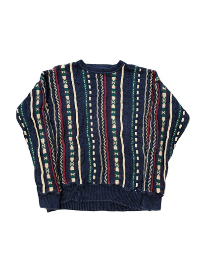 Vtg Stone Haven 3D Style Knit Sweater Sz L