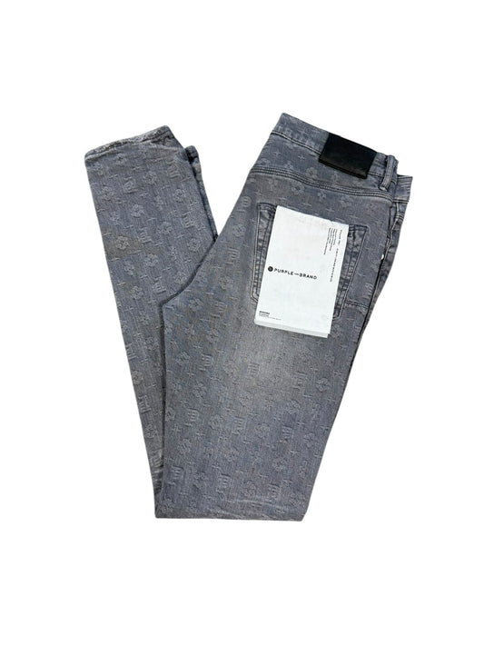 Purple Brand Letters Black Washed Denim Sz 32 Waist