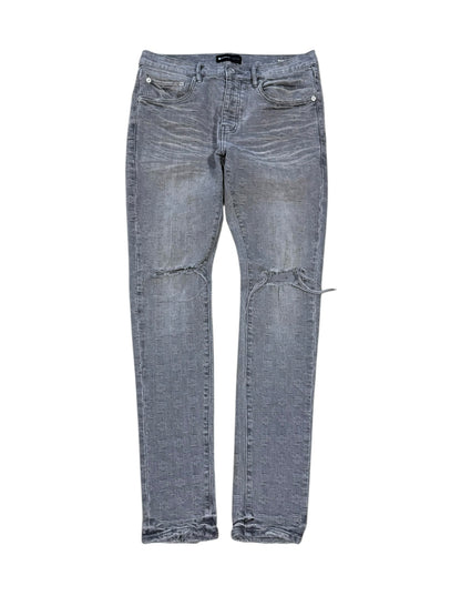 Purple Brand Letters Black Washed Denim Sz 32 Waist