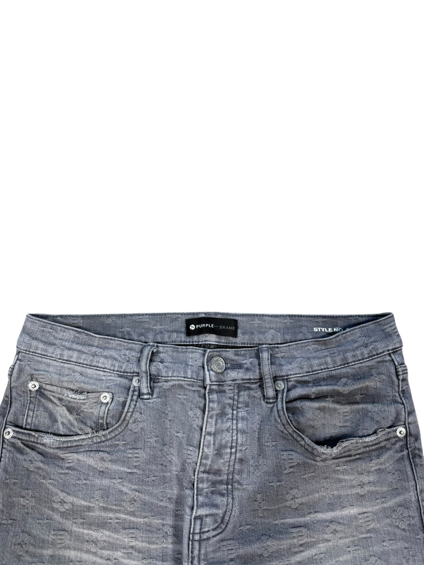 Purple Brand Letters Black Washed Denim Sz 32 Waist