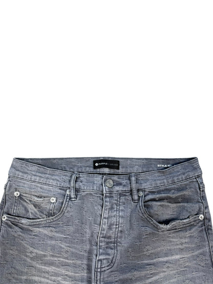 Purple Brand Letters Black Washed Denim Sz 32 Waist