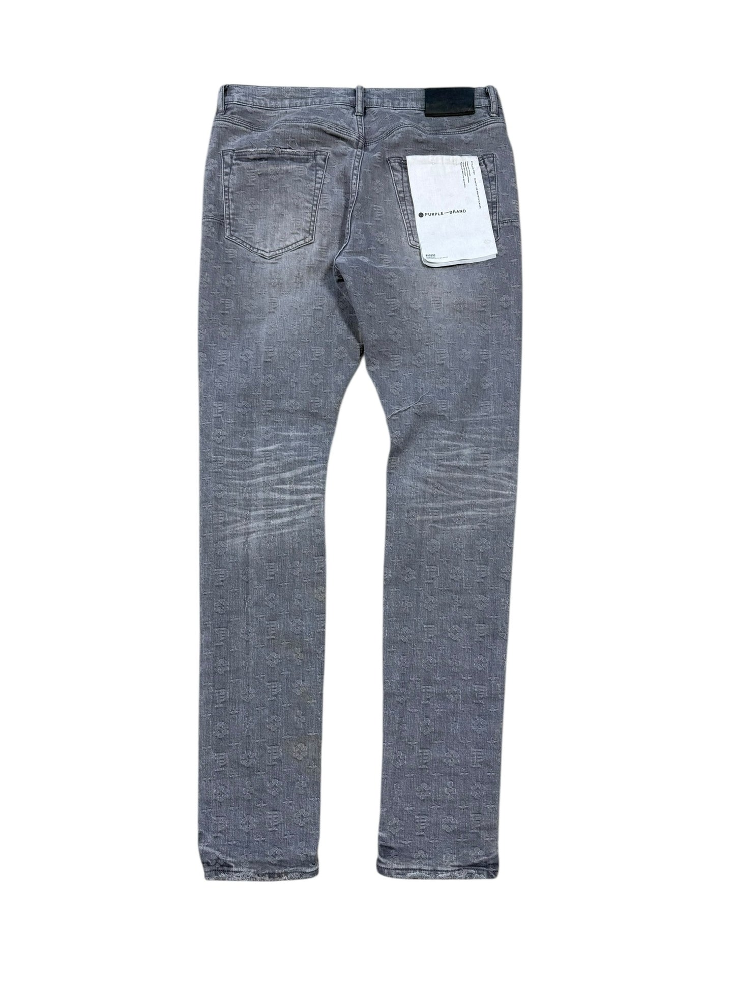 Purple Brand Letters Black Washed Denim Sz 32 Waist